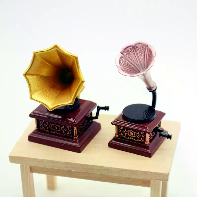 Kids Toys Vintage - Dollhouse Vintage Phonograph Miniatures Model Living
