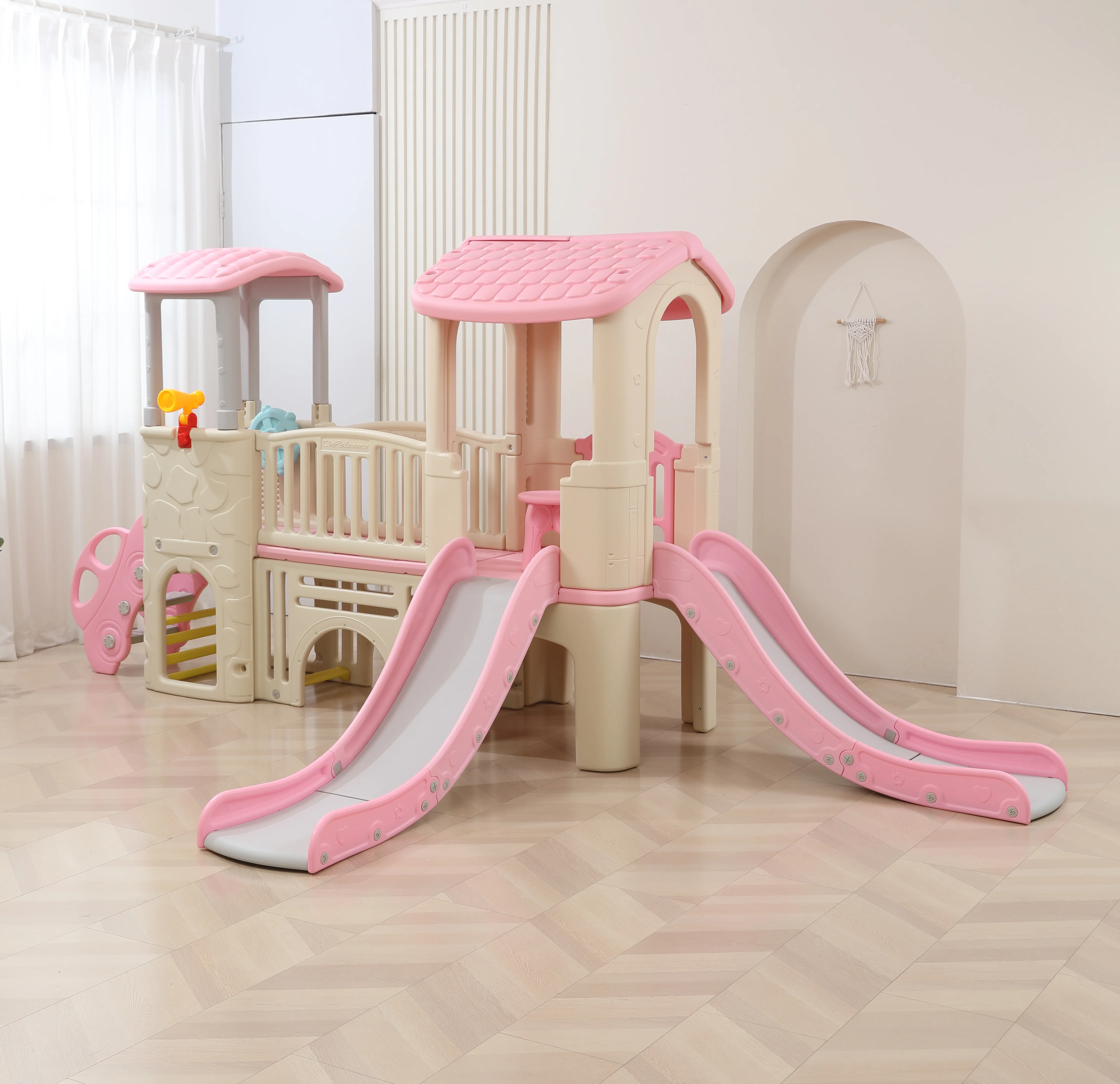 Kids Toys Mall - Large Indoor Playhouse Double Slide for