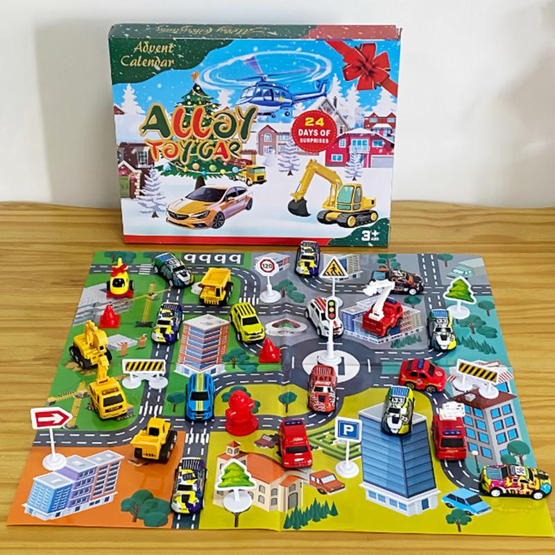 Kids Toys Christmas 2025 - 24pcs Car Toy Set Christmas Advent