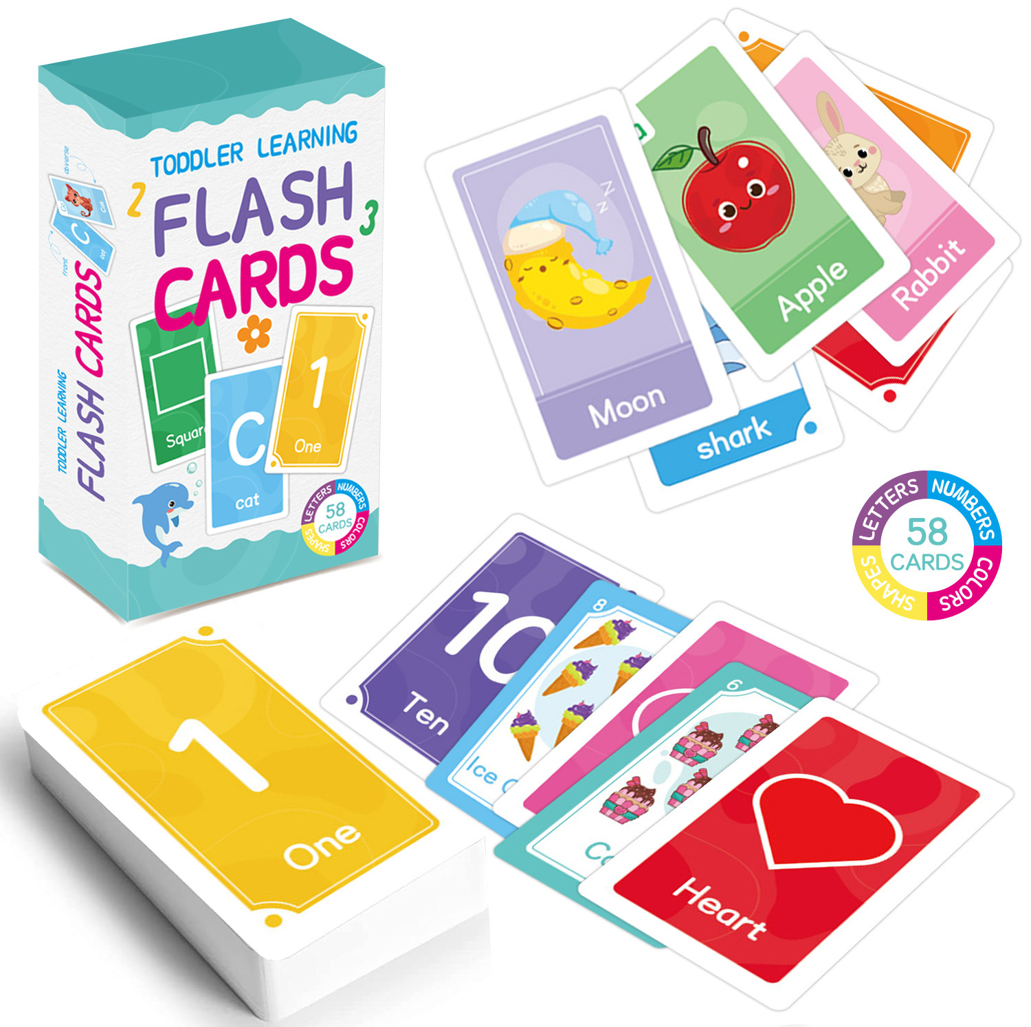 58 Pcs ABC Alphabet Flashcards - Card Game Kids 评论和价格