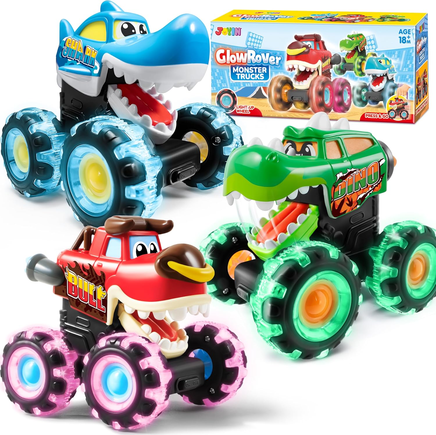 JOYFY 3 Pack Monster Truck Toy - Kids Toys Boys 评论和价格
