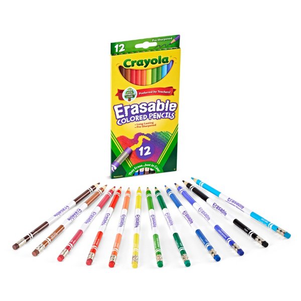 Crayola Erasable Colored Penci - Crayola Art Supply 评论和价格