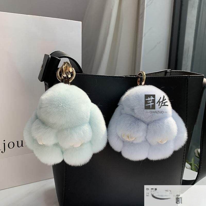 Plush Toy Rabbit Fur Bag Charm - Kids Toys Mall 评论和价格
