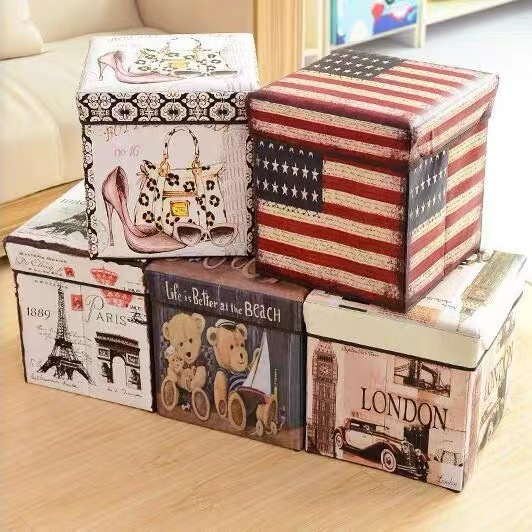 Vintage Printed Folding Storag - Kids Toys Vintage 评论和价格