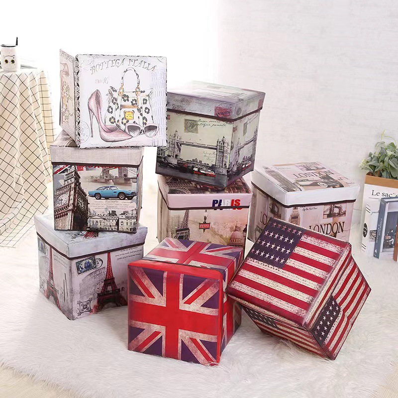 Vintage Printed Folding Storag - Kids Toys Vintage 评论和价格