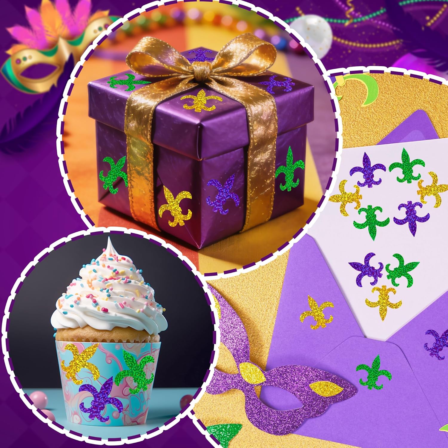 500Pcs Mardi Gras Stickers for - Laser Tag Set Kids 评论和价格